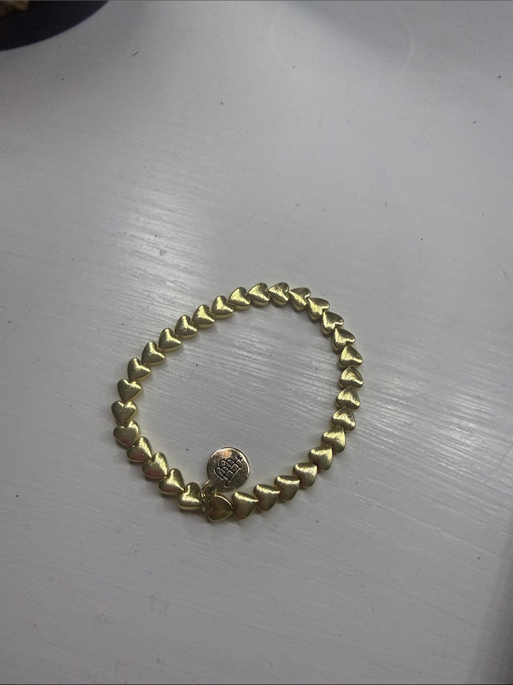 Gold Heart Link Stretch Bracelet - Women Jewelry